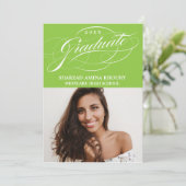 STYLISH ELEGANT SCRIPT 2 GRADUATE PARTY EINLADUNG (Stehend Vorderseite)
