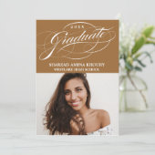 STYLISH ELEGANT SCRIPT 2 GRADUATE PARTY EINLADUNG (Stehend Vorderseite)