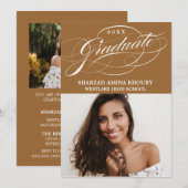 STYLISH ELEGANT SCRIPT 2 GRADUATE PARTY EINLADUNG (Vorne/Hinten)