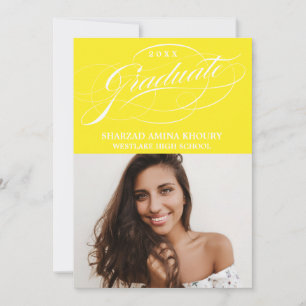STYLISH ELEGANT SCRIPT 2 GRADUATE PARTY EINLADUNG