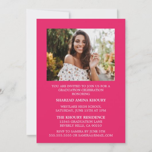 STYLISH ELEGANT SCRIPT 2 GRADUATE PARTY EINLADUNG (Rückseite)