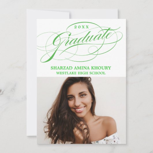 STYLISH ELEGANT SCRIPT 2 GRADUATE PARTY EINLADUNG (Vorderseite)