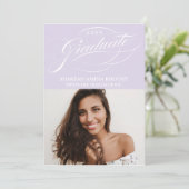 STYLISH ELEGANT SCRIPT 2 GRADUATE PARTY EINLADUNG (Stehend Vorderseite)