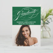 STYLISH ELEGANT SCRIPT 2 GRADUATE PARTY EINLADUNG (Stehend Vorderseite)
