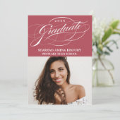 STYLISH ELEGANT SCRIPT 2 GRADUATE PARTY EINLADUNG (Stehend Vorderseite)