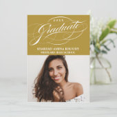 STYLISH ELEGANT SCRIPT 2 GRADUATE PARTY EINLADUNG (Stehend Vorderseite)