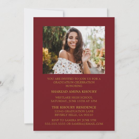 STYLISH ELEGANT SCRIPT 2 GRADUATE PARTY EINLADUNG (Rückseite)