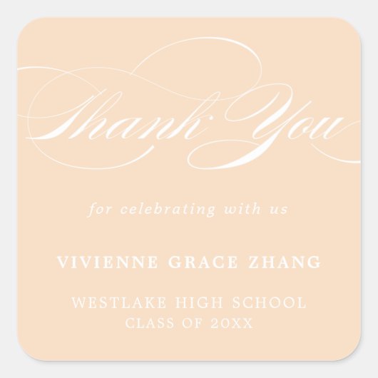 STYLISH ELEGANT SCRIPT DANK IHNEN STICKER (Vorderseite)