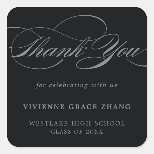 STYLISH ELEGANT SCRIPT DANK IHNEN STICKER (Vorderseite)