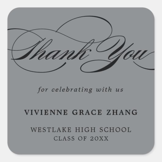 STYLISH ELEGANT SCRIPT DANK IHNEN STICKER (Vorderseite)