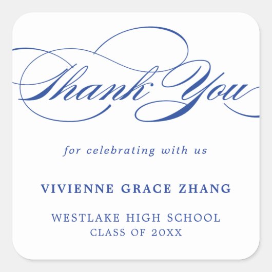 STYLISH ELEGANT SCRIPT DANK IHNEN STICKER (Vorderseite)