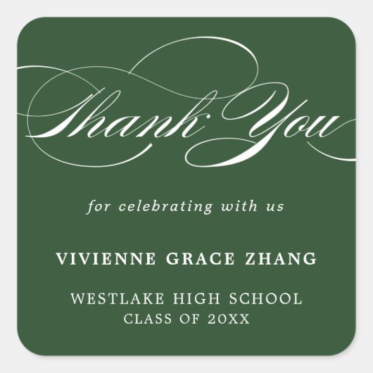 STYLISH ELEGANT SCRIPT DANK IHNEN STICKER (Vorderseite)