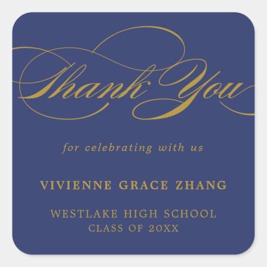 STYLISH ELEGANT SCRIPT DANK IHNEN STICKER (Vorderseite)