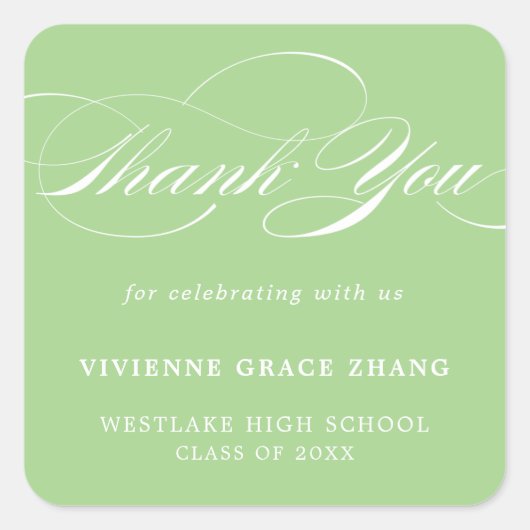 STYLISH ELEGANT SCRIPT DANK IHNEN STICKER (Vorderseite)