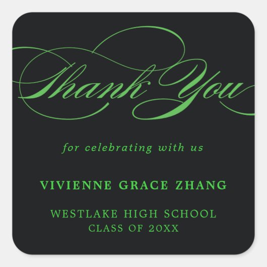 STYLISH ELEGANT SCRIPT DANK IHNEN STICKER (Vorderseite)