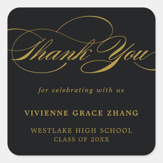 STYLISH ELEGANT SCRIPT DANK IHNEN STICKER (Vorderseite)