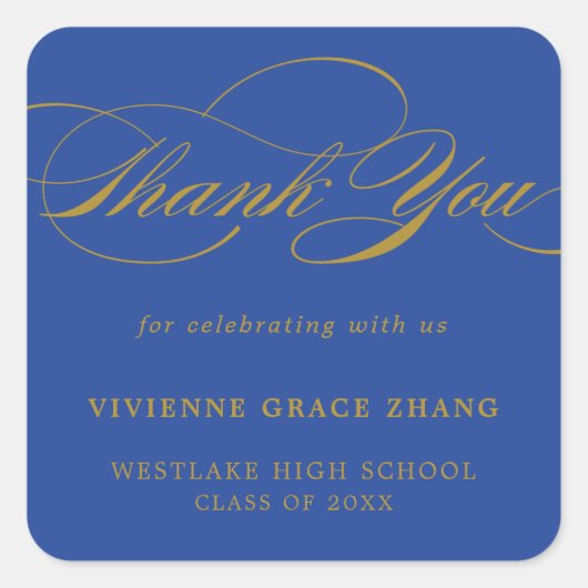 STYLISH ELEGANT SCRIPT DANK IHNEN STICKER (Vorderseite)