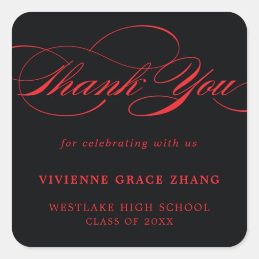 STYLISH ELEGANT SCRIPT DANK IHNEN STICKER (Vorderseite)