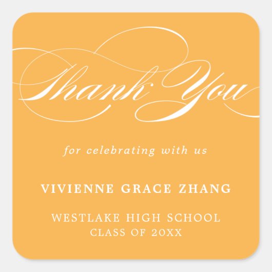 STYLISH ELEGANT SCRIPT DANK IHNEN STICKER (Vorderseite)