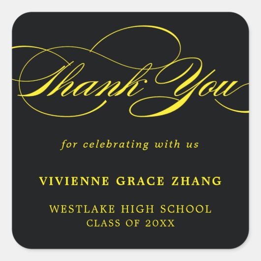 STYLISH ELEGANT SCRIPT DANK IHNEN STICKER (Vorderseite)