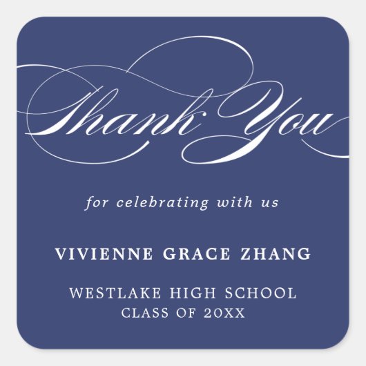 STYLISH ELEGANT SCRIPT DANK IHNEN STICKER (Vorderseite)