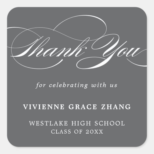 STYLISH ELEGANT SCRIPT DANK IHNEN STICKER (Vorderseite)