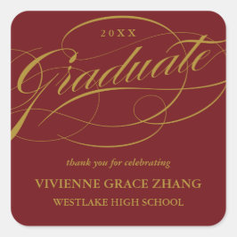 STYLISH ELEGANT SCRIPT GRADUATE DANK IHNEN STICKER