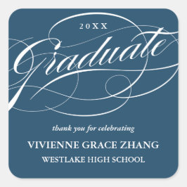 STYLISH ELEGANT SCRIPT GRADUATE DANK IHNEN STICKER