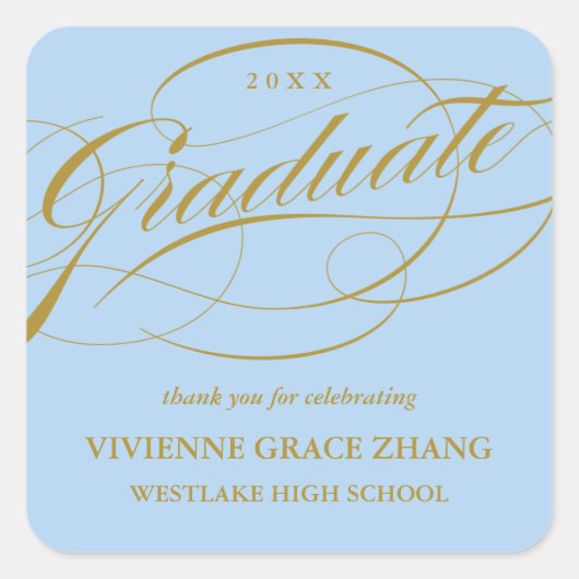 STYLISH ELEGANT SCRIPT GRADUATE DANK IHNEN STICKER (Vorderseite)