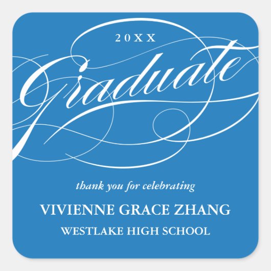 STYLISH ELEGANT SCRIPT GRADUATE DANK IHNEN STICKER (Vorderseite)
