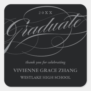 STYLISH ELEGANT SCRIPT GRADUATE DANK IHNEN STICKER