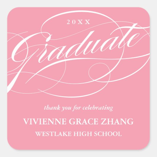 STYLISH ELEGANT SCRIPT GRADUATE DANK IHNEN STICKER (Vorderseite)