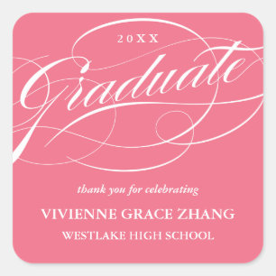 STYLISH ELEGANT SCRIPT GRADUATE DANK IHNEN STICKER