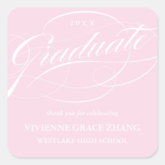 STYLISH ELEGANT SCRIPT GRADUATE DANK IHNEN STICKER (Vorderseite)