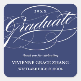 STYLISH ELEGANT SCRIPT GRADUATE DANK IHNEN STICKER