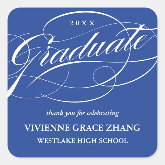 STYLISH ELEGANT SCRIPT GRADUATE DANK IHNEN STICKER (Vorderseite)