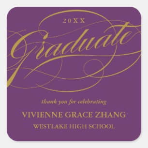 STYLISH ELEGANT SCRIPT GRADUATE DANK IHNEN STICKER