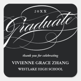 STYLISH ELEGANT SCRIPT GRADUATE DANK IHNEN STICKER