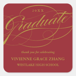 STYLISH ELEGANT SCRIPT GRADUATE DANK IHNEN STICKER