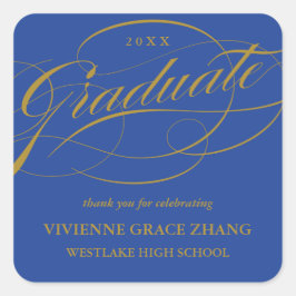 STYLISH ELEGANT SCRIPT GRADUATE DANK IHNEN STICKER