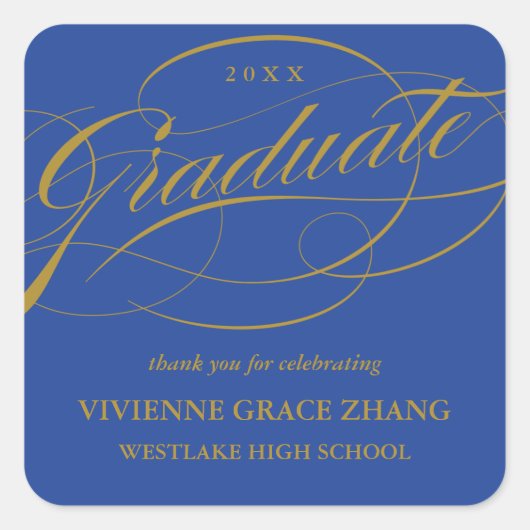 STYLISH ELEGANT SCRIPT GRADUATE DANK IHNEN STICKER (Vorderseite)