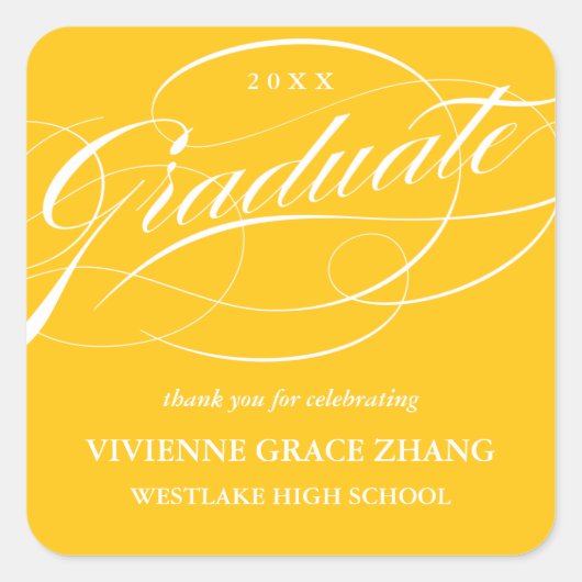STYLISH ELEGANT SCRIPT GRADUATE DANK IHNEN STICKER (Vorderseite)