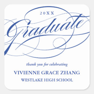 STYLISH ELEGANT SCRIPT GRADUATE DANK IHNEN STICKER