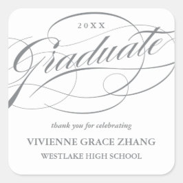 STYLISH ELEGANT SCRIPT GRADUATE DANK IHNEN STICKER