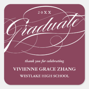 STYLISH ELEGANT SCRIPT GRADUATE DANK IHNEN STICKER