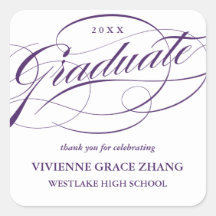 STYLISH ELEGANT SCRIPT GRADUATE DANK IHNEN STICKER