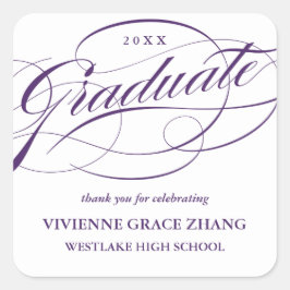 STYLISH ELEGANT SCRIPT GRADUATE DANK IHNEN STICKER