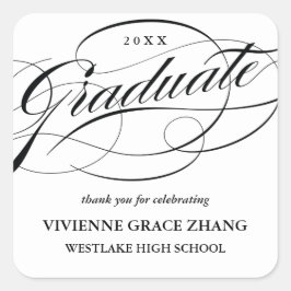 STYLISH ELEGANT SCRIPT GRADUATE DANK IHNEN STICKER
