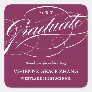 STYLISH ELEGANT SCRIPT GRADUATE DANK IHNEN STICKER