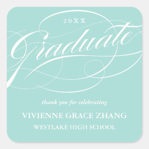 STYLISH ELEGANT SCRIPT GRADUATE DANK IHNEN STICKER